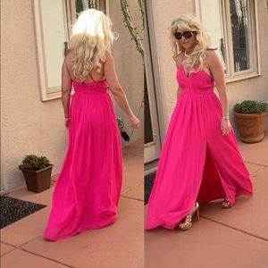 Hot pink summer maxi dress